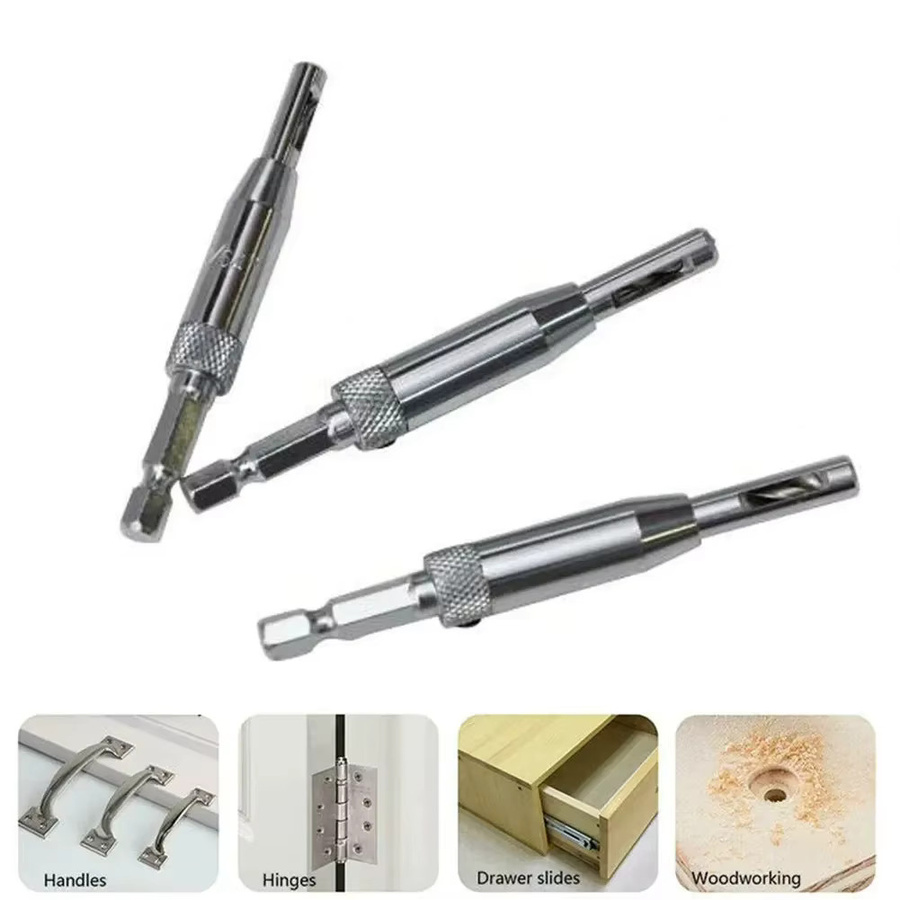 Automatisches Senker-Bohrer-Set für Scharnierzapfen in Silber - Bild 2