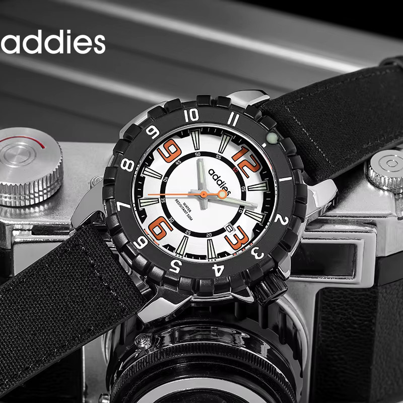 ADDIESDIVE Armbanduhr, Quarz, Edelstahl, Schwarz, Mineralglas, Herren - Bild 2