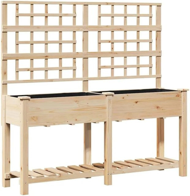 vidaXL Garten-Pflanzgefäß mit Regal aus Fichtenholz in Beige, B/T/H: 161 x 46 x 152,5 cm - Bild 1