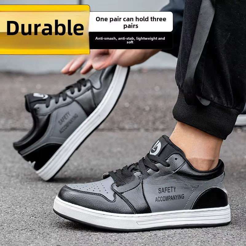 QHSPE Arbeitsschutzschuhe mit Stahlkappe in Schwarz und Weiß, rutschfeste Sicherheits-Arbeitsschuhe mit Durchtrittschutz - Bild 5