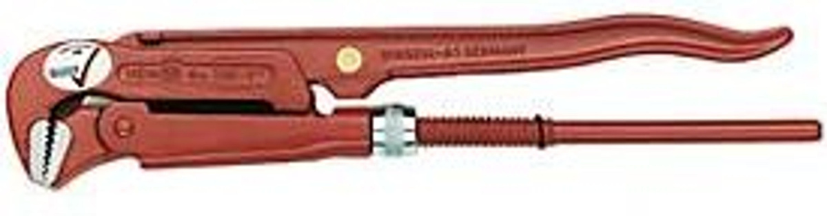 VBW Eckrohrzange aus Chrom-Vanadium in Rot mit 1 Zoll Spannweite und 45 Grad Winkel - Bild 2