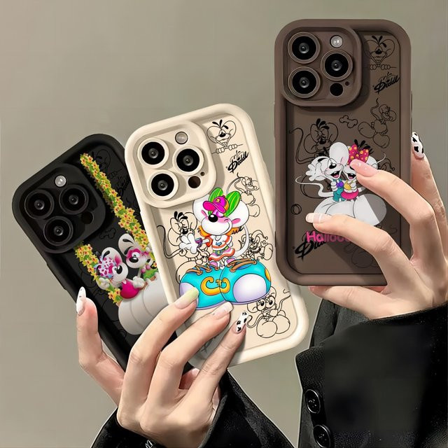Handyhülle mit niedlichem Cartoon-D-Diddls Design für Google Pixel 10, 9, 9A, 8, 8A, 7, 7A Pro und XL, weiche Silikon-TPU-Rückseite, Multicolour - Bild 1