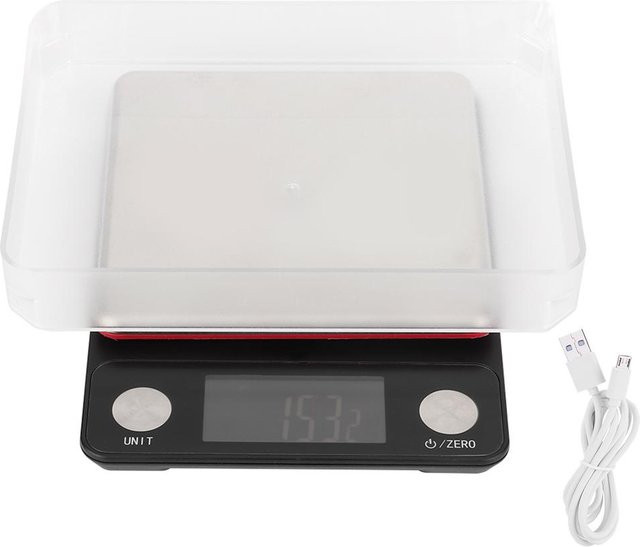 CosyHome Digitale Küchenwaage mit USB-Anschluss, wiederaufladbare elektronische Waage in Weiß, Messbereich bis 5 kg mit 0,1 g Genauigkeit - Bild 1