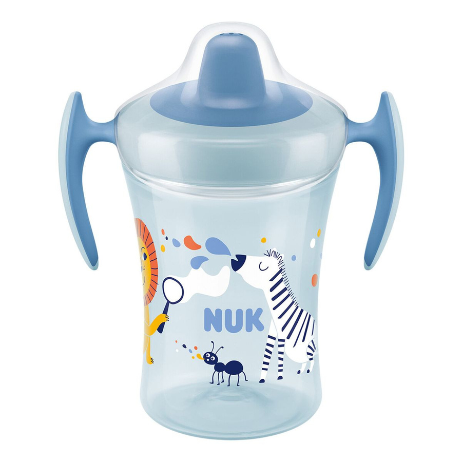 NUK Evolution Trainer Cup Trinklernbecher mit weichem Schnabel, Blau, 230 ml - Bild 1