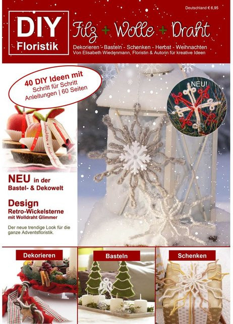 DIY Filz + Wolle + Draht Herbst Weihnachten "Retro-Wickelsterne", Magazin - Bild 1