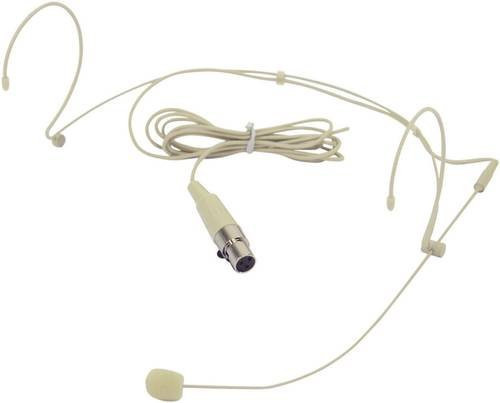 Omnitronic HS-1100 Condenser Headset Mikrofon mit Windschutz in Beige, kabelgebunden mit 3-Pin Mini-XLR und 3,5 mm Klinke, B/T/H: 25 x 12 x 15 cm - Bild 1