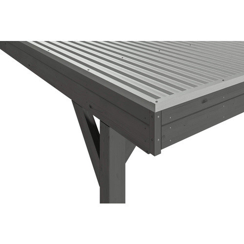 Skan Holz Carport Grunewald aus Fichten-Leimholz mit Aluminiumdach in Grau, B: 427 cm, T: 796 cm, H: 251 cm - Bild 3