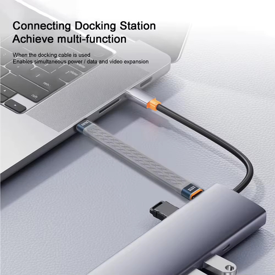 Nnbili USB 4.0 Typ C Kabel, 240W PD Ladegerät, 40Gbps Datenübertragung und 8K @ 60Hz Video, Grau, Länge: 13,3 cm - Bild 2