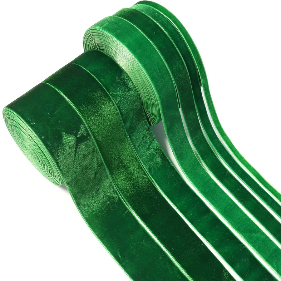 Linsoir Beads Grünes Samtband für Weihnachtsdekoration und DIY-Geschenkverpackung, Breite: 6 bis 38 mm - Bild 6