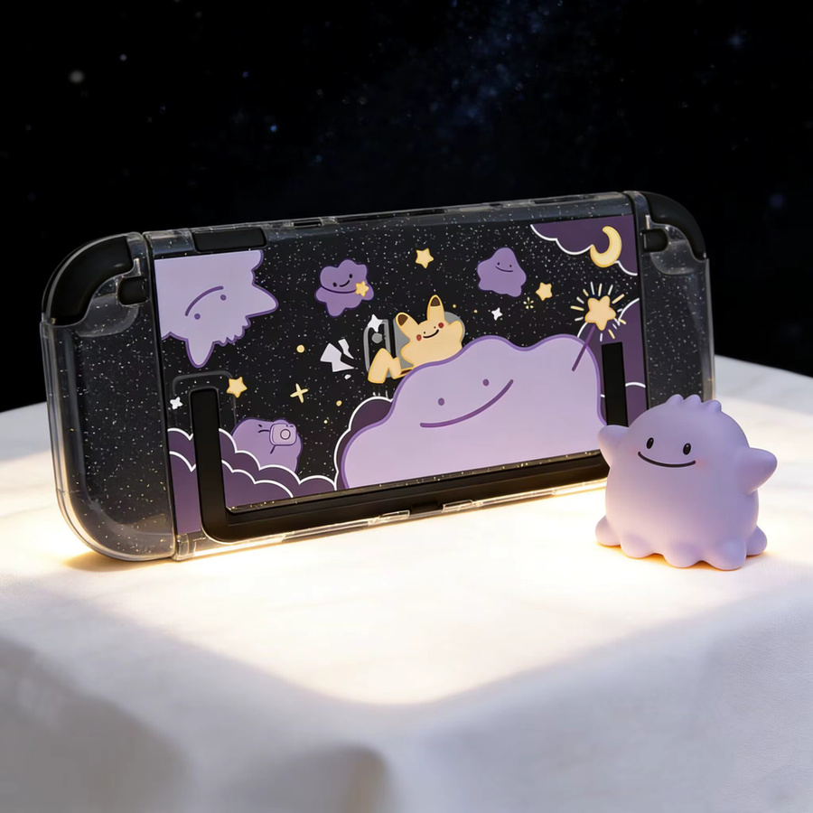 Nintendo Switch 2 Schutzhülle mit Glitzer-Effekt in Lila inklusive anpassbarer Joy-Con Hüllen und Dock-Abdeckung - Bild 3