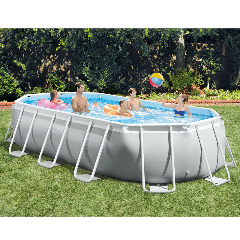 Intex Prism Oval Pool Set in Hellgrau, B/L/H: 274 x 503 x 122 cm - Bild 3