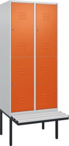 C+P Doppelstock-Spind Classic PLUS Sitzbank mit 2 Abteilen, B/T/H: 212 x 80 x 81,5 cm, Kunststoff-Sitzfläche und Zylinderschloss - Bild 1