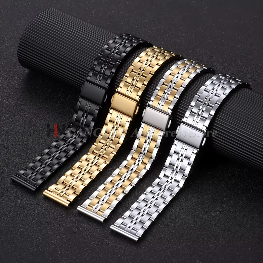 Uhrenarmband Edelstahl, Silber, Herren, Metall-Faltschließe - Bild 2