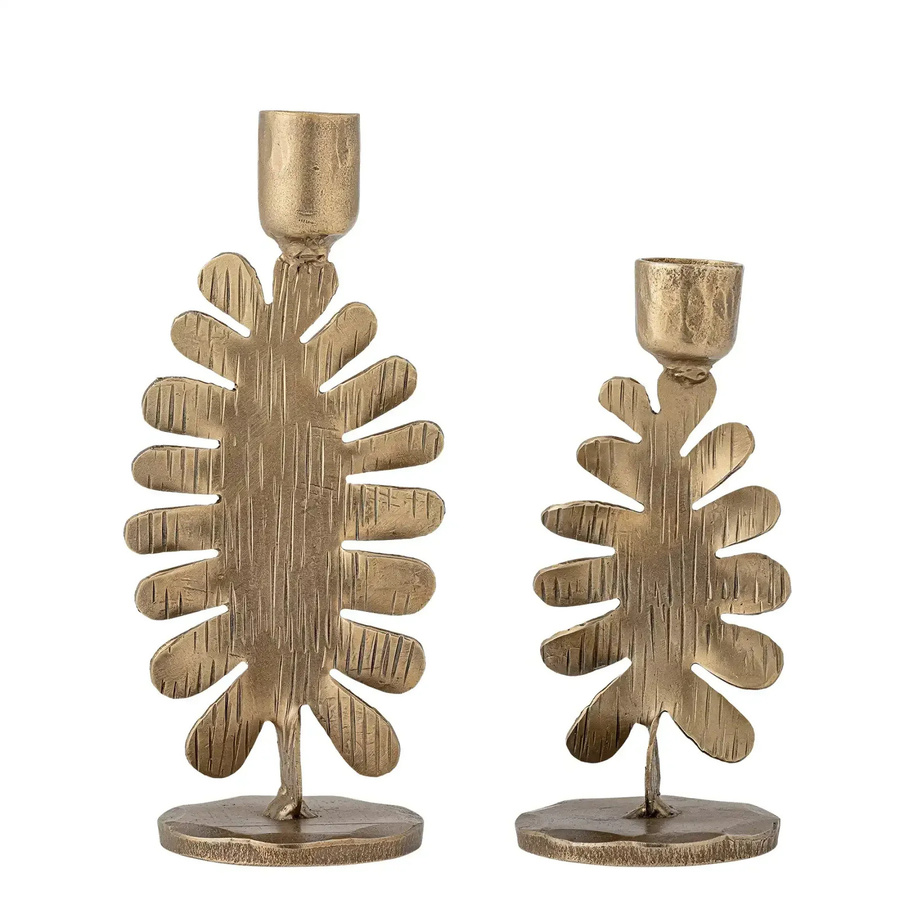 Bloomingville Oaken Kerzenhalter aus Metall, Gold, 2er Set - Bild 1