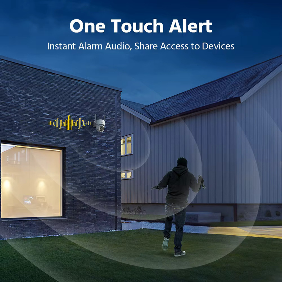 ANNKE 4MP Batterie WiFi Sicherheitssystem mit 4CH drahtloser IP Kamera, PT Auto Tracking und Nachtsicht in Weiß - Bild 1