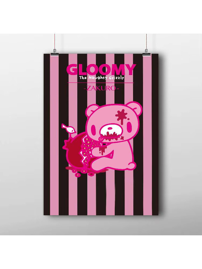 Vintage-Poster C-Cartoon G-Gloomy Bear Wandaufkleber in Weiß und Pink - Bild 7
