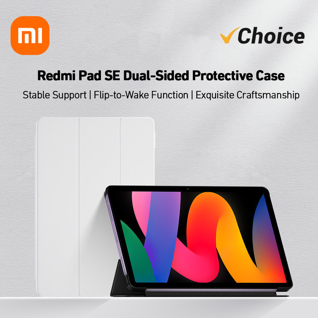 Original Schutzhülle für Xiaomi Redmi Pad SE in Schwarz mit Smart Auto Wake/Sleep-Funktion und präziser Passform - Bild 1