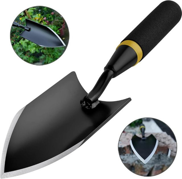 Robuste Gartenschaufel aus Manganstahl mit ergonomischem Gummigriff in Schwarz - Bild 1