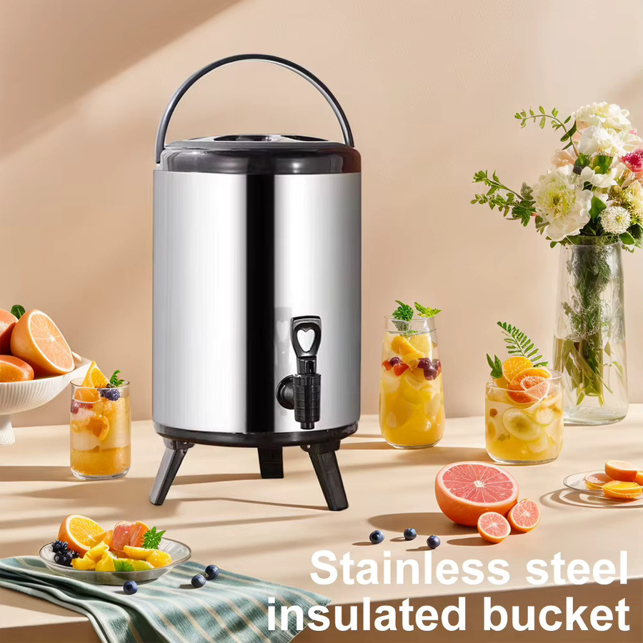 Alloet Isolierter Getränkespender aus Edelstahl mit Wasserhahn, Silber, 6 l - Bild 3
