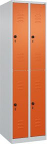 C+P Doppelstock-Spind Classic PLUS mit 2 Abteilen, Stahl, Lichtgrau, H x B x T: 185 x 50 x 50 cm - Bild 1