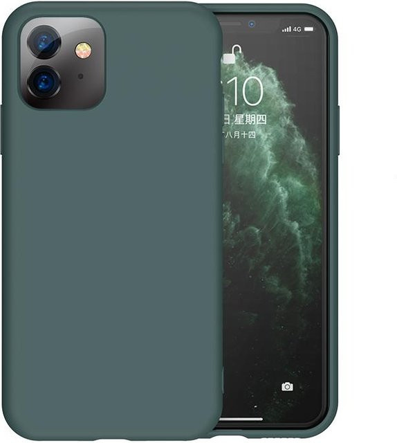 YULIN Flüssigsilikon Handyhülle mit mattem Finish für iPhone Modelle in Blau und Grün - Bild 1