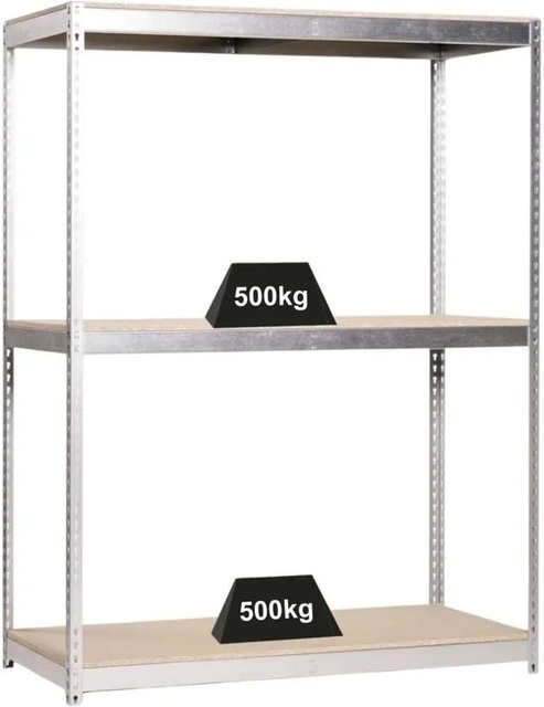 PROREGAL Schwerlastregal Wood Beast Silver, H x B x T: 200 x 210 x 45 cm, 3 Ebenen, Fachlast 500 kg, pulverbeschichtet - Bild 1