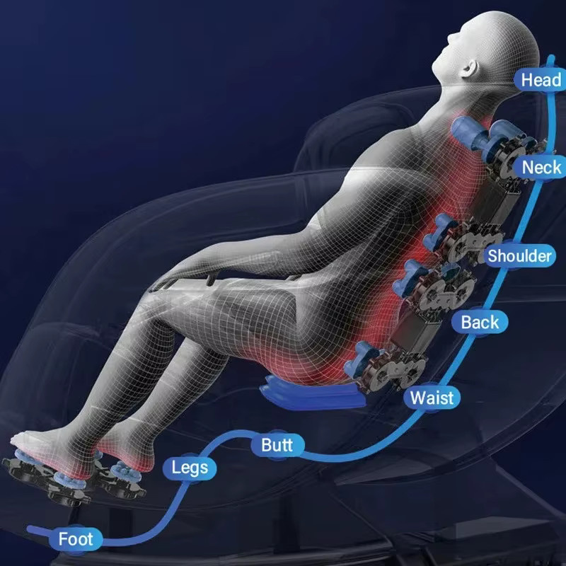Aiveisi Moderner 4D Automatischer Relax-Massagesessel mit Human-Touch-Technologie und Taillenheizung in Weiß - Bild 3