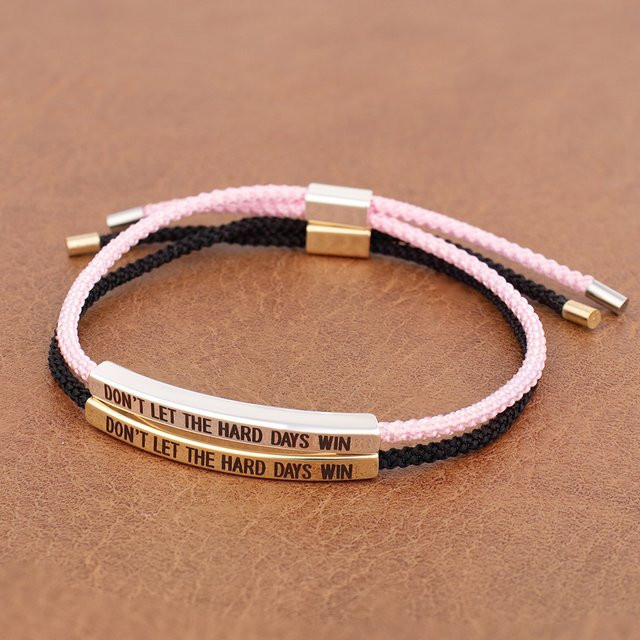 Armband Edelstahl, geflochten, Schriftzug, Unisex - Bild 1