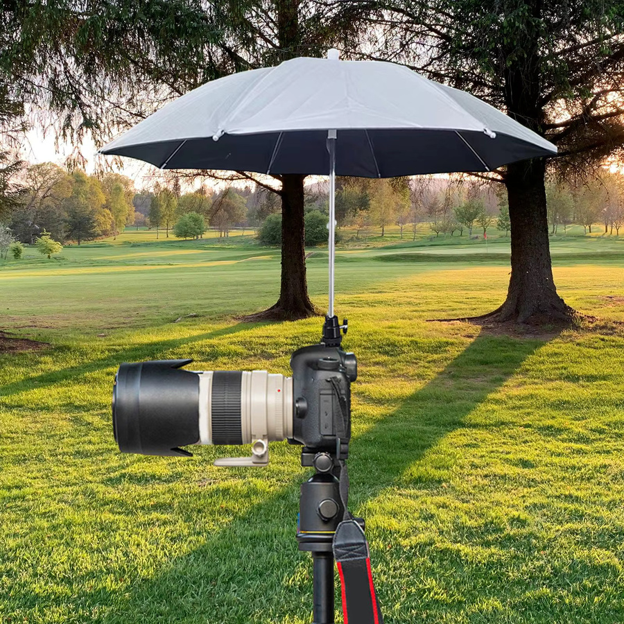 MagiDeal Kamera Regenschirm mit Blitzschuh in Weiß für Fotografie im Studio und bei Regen mit einstellbarem Winkel - Bild 2