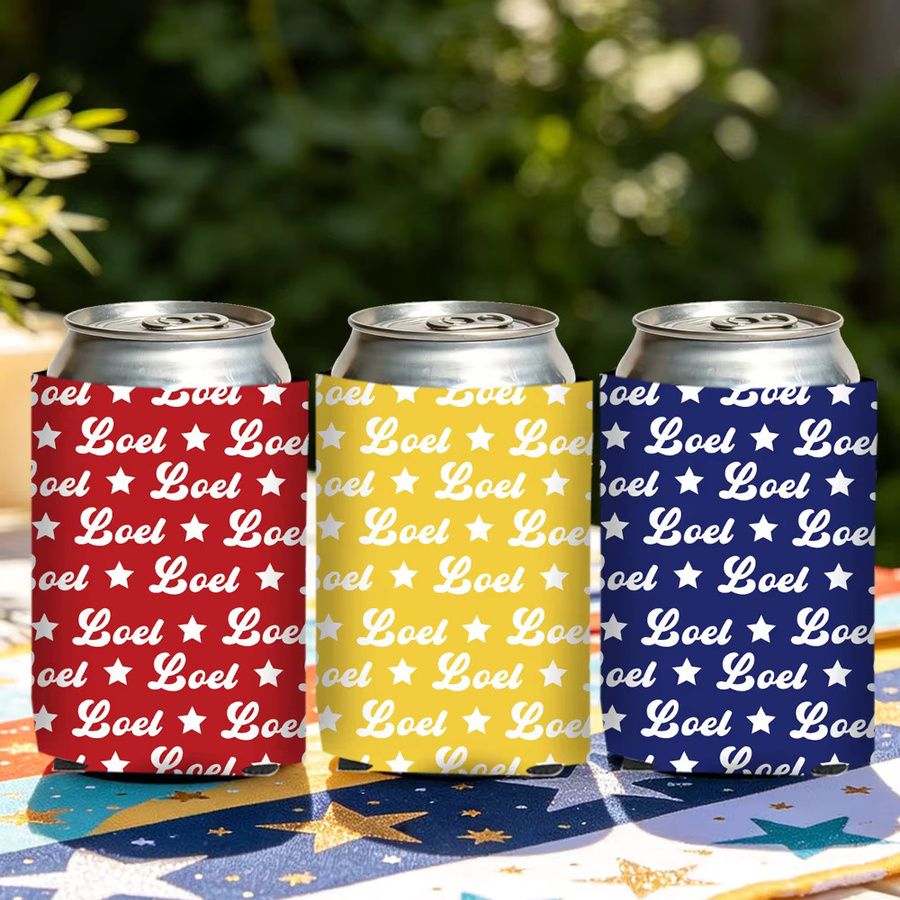 Personalisierter Dosenkühler mit Sternen von WEIGAO in Multicolour, individuelle Dosenhülle mit Namen als persönliches Geschenk - Bild 3