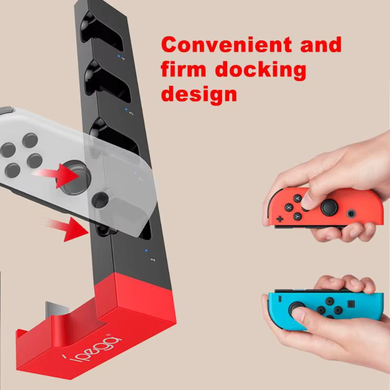 AyeBeau Ladestation für Nintendo Switch und Nintendo Switch OLED Joycon Controller in Schwarz - Bild 2