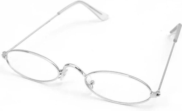 Korrektionsbrille, ovale Metallrahmen, Vollrand, Unisex, Blaulichtfilter, white - Bild 1