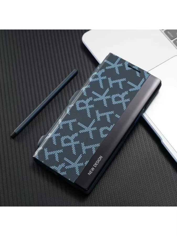 Sulada Business Flip-Cover mit Stift-Halterung für Samsung Galaxy Z Fold7 in Schwarz mit Carbonfaser-Optik - Bild 3