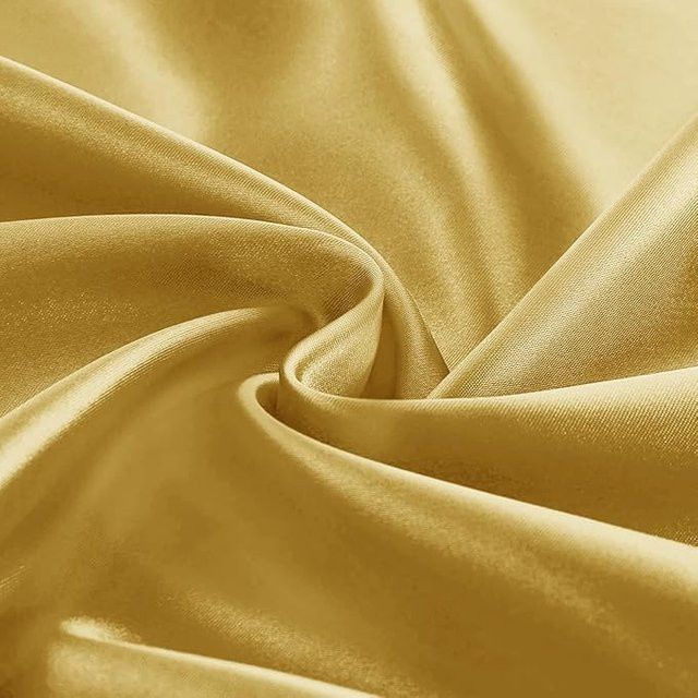 Satin Stoff Meterware YT Daily Necessities Gold Glänzend Luxus Metallic Polsterfutter für Vorhänge und DIY Bastelarbeiten Breite: 145 cm - Bild 1