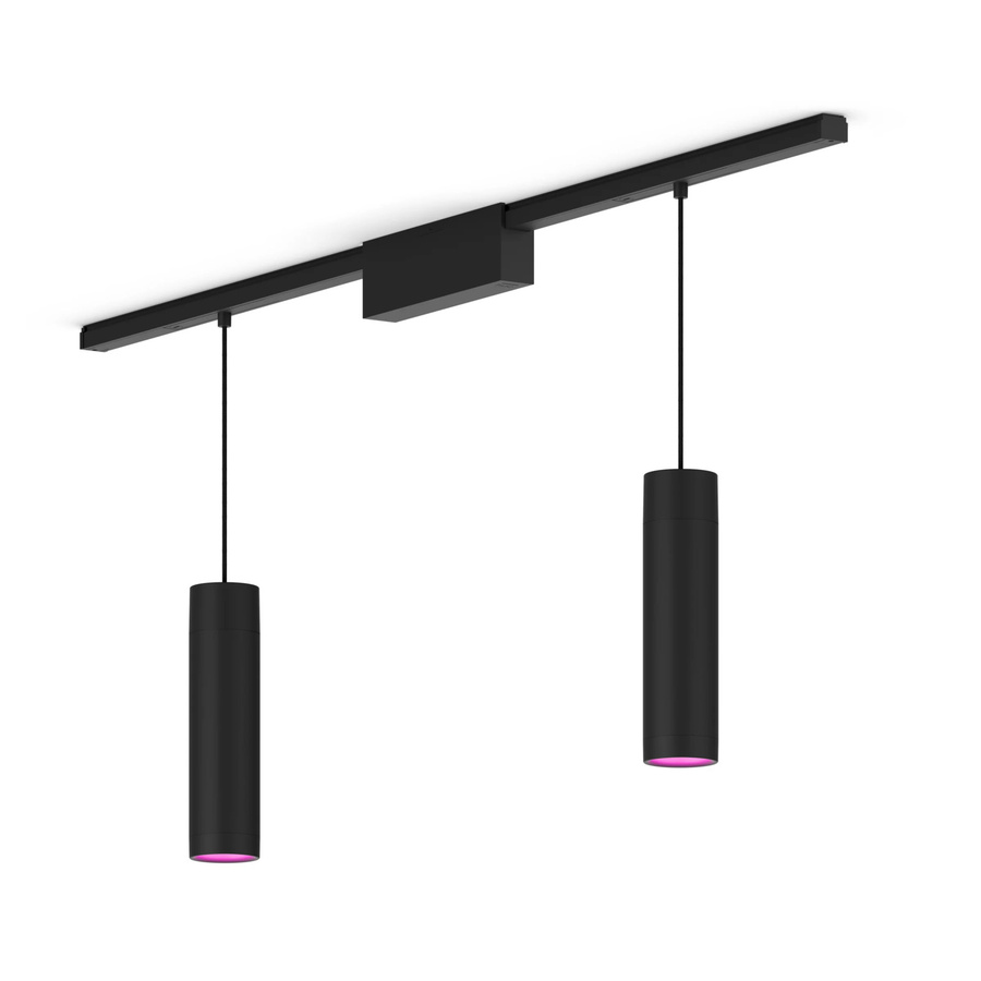 Philips Hue Perifo Basis-Set Gerade Deckenleuchte Schwarz mit 2 Pendeln - Bild 1