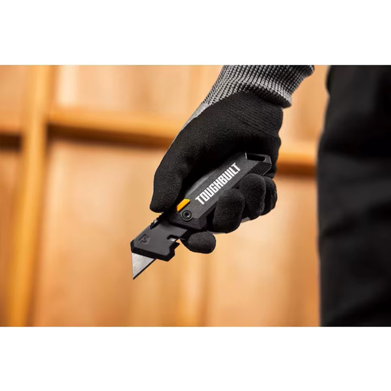 Toughbuilt TB-H4-12-C Multifunktionales Klappmesser aus Carbonstahl in Schwarz mit Haken für professionelle Outdoor-Arbeiten - Bild 2