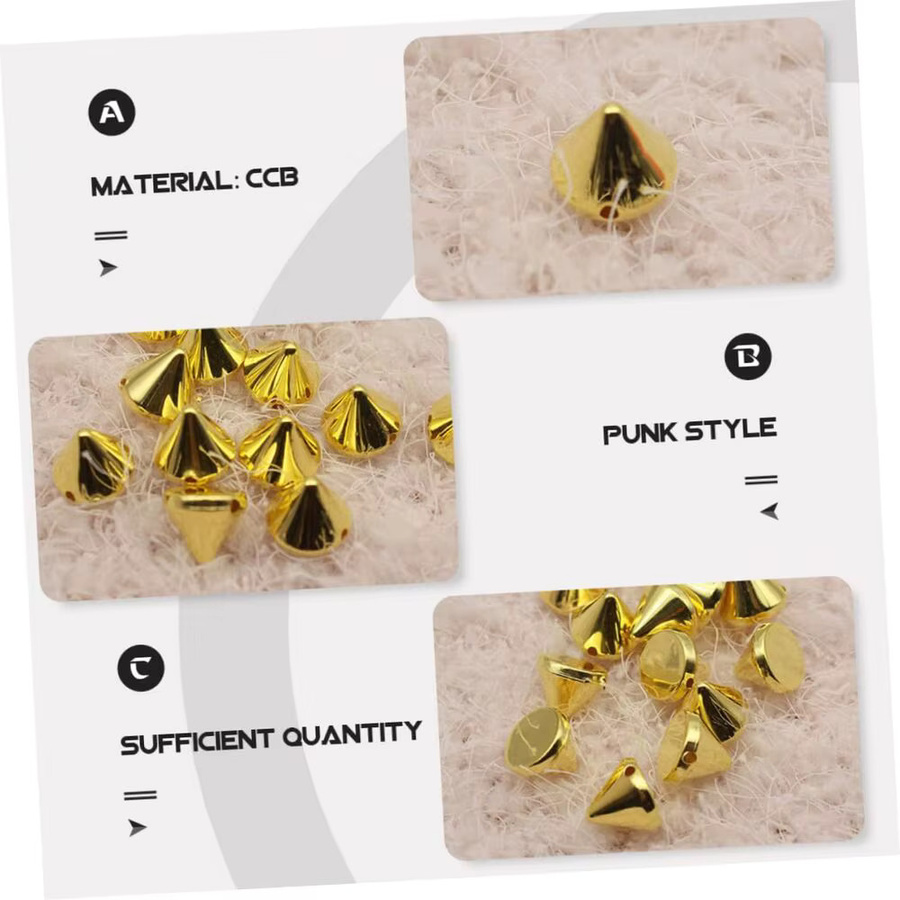 150 Stück Punk Kugelnieten und Kegel-Spikes aus Metall in Multicolour für DIY-Bastelarbeiten an Kleidung, Schuhen und Handtaschen - Bild 3