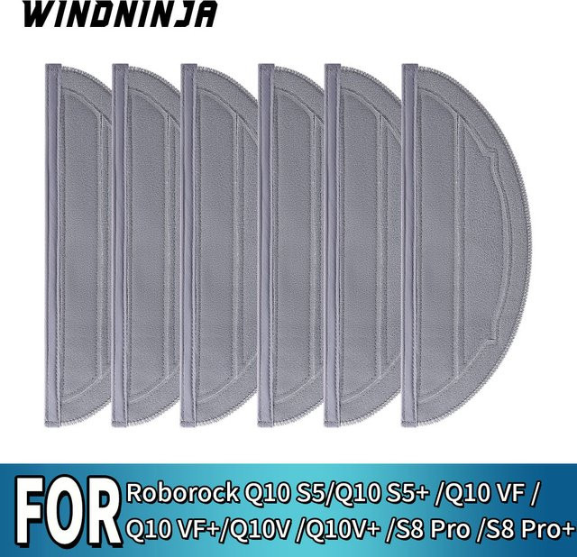 Waschbare Wischmopps für Roborock Q10 S5, Q10 S5+, Q10 VF, Q10 VF+, Q10V, Q10V+, S8 Pro und S8 Pro+ Ersatz Wischpads in Grau - Bild 1