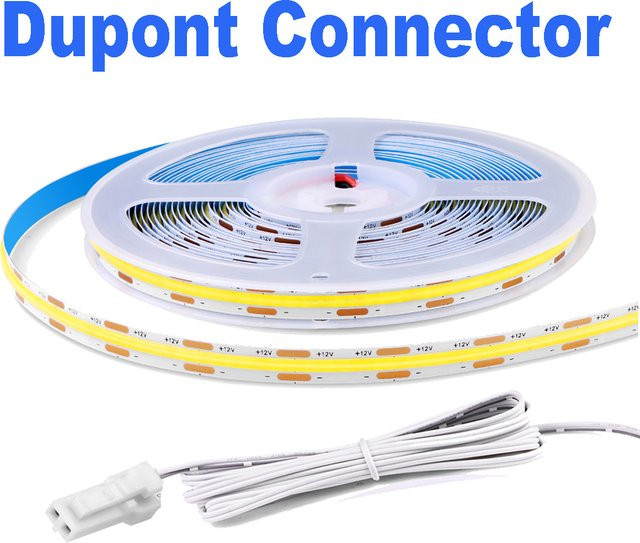 Gyarfas COB LED-Streifen mit Dupont-Schnittstelle, 12V, Weiß, 320 LEDs/m, weich schneidbar - Bild 1