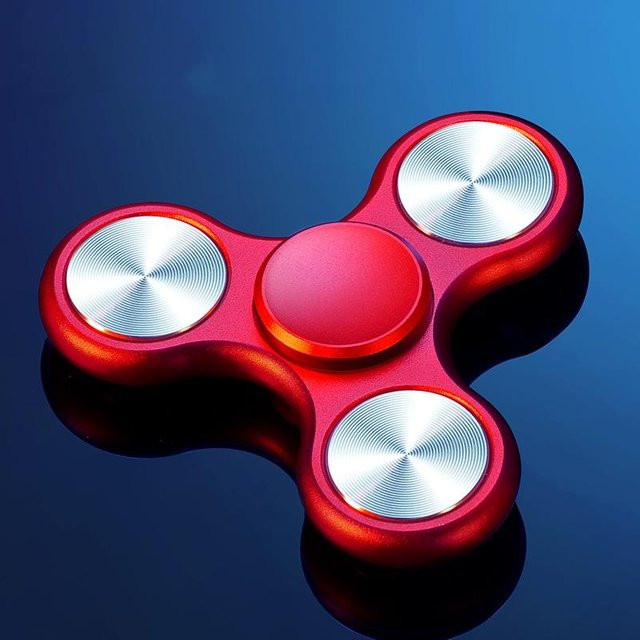 Fashnics Fidget Spinner, Aluminiumlegierung, Dreiblatt, rot - Bild 1