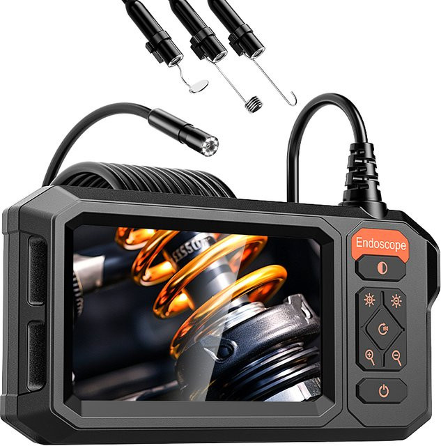 ZEMICAM Endoskopkamera mit 4,3 Zoll IPS-Bildschirm und 1080P HD 8mm Sonde, starres Kabel Boreskop zur Inspektion von Auto und Rohrleitung, Schwarz - Bild 1