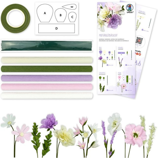 Krepppapier-Blumen-Set in Lila - Bild 1