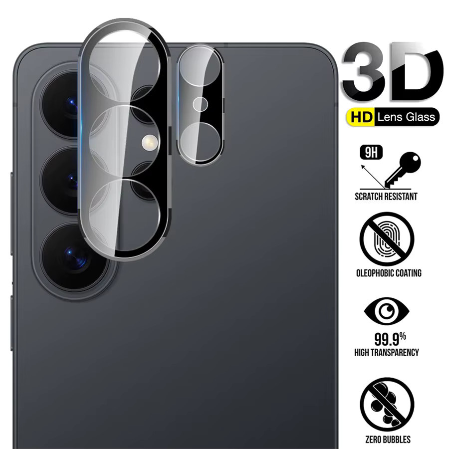 3er-Set Schwarzer 3D Gehärteter Glas Kameraschutz für Samsung Galaxy S26 Ultra und S26 Plus 5G mit 9H Härtegrad - Bild 4