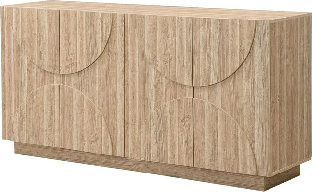 okwish Sideboard mit Regalen für dein Wohnzimmer in Natur, B/T/H: 160 x 40 x 80 cm - Bild 1