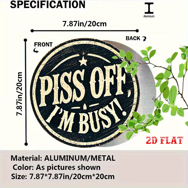 CIFbuy Vintage Aluminium-Wandkunst Metallschild in Weiß mit Typografie-Design - Bild 2