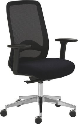 Mayer Sitzmöbel Drehstuhl 2228 aus Leder mit Armlehnen und Rollen, schwarz, B: 70 cm, H: 63 cm - Bild 1