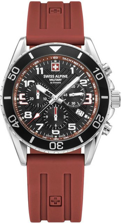 Swiss Alpine Military Chronograph, Quarz, Edelstahl, Blau, Herren
