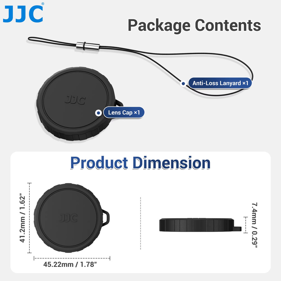 JJC Silikon-Objektivdeckel für DJI Osmo Action 6 in Schwarz mit Anti-Verlust-Schnur - Bild 5