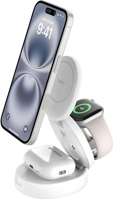 Belkin 3-in-1 Qi2 Wireless Ladestation, weiß - Bild 1
