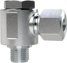 Riegler Schwenkbare Winkel-Verschraubung aus Edelstahl in Chrom, G 1/2 a., Rohr-Außen-Ø 18 mm - Bild 1
